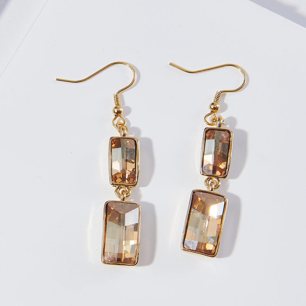 Mosaic Swarovski Crystal Dangle Earrings